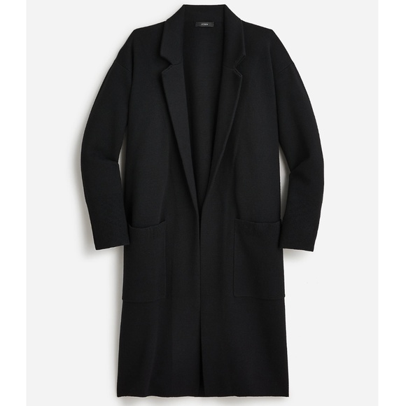 J. Crew Sweaters - New JCREW Size XS Ella Open-Front Long Sweater-Blazer in Black